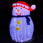 Акриловая светодиодная фигура "Снеговик веселый" 120 см
