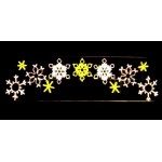 Большое новогоднее светодиодное панно из дюралайта "Снежинки со звездами" 105х400 см