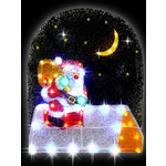 Новогоднее светодиодное панно "Санта с мешком на крыше" 75х62 см