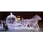 Уличная новогодняя светодиодная конструкция из фигур "Карета с лошадьми"