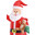 Новогодняя надувная фигура "Дед Мороз с мешком и медвежонком" 1.8 м - фото 2