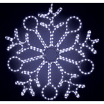 Светодиодная снежинка с кольцами из дюралайта 90 см