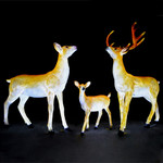 Светодиодные фигуры из стекловолокна в комплекте "Семья оленей"