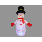 Новогодняя надувная фигура "Снеговик с леденцом" 1.8 м, подсветка - диско шар