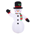 Новогодняя надувная фигура "Снеговик в цилиндре и шарфе" 2 м